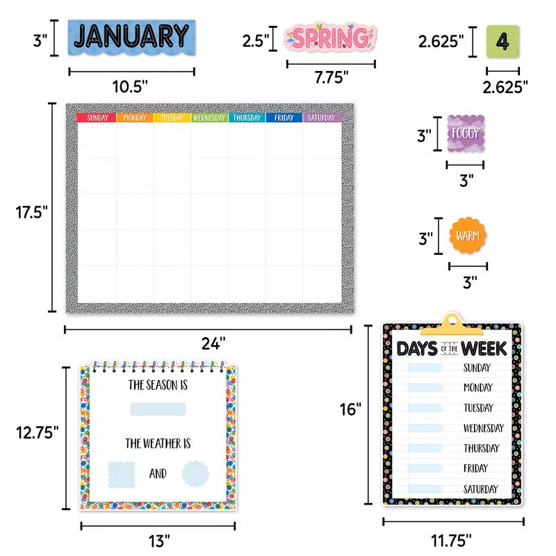 Creative Teaching Press Core Decor Pattern Play Calendar Set Bulletin Board