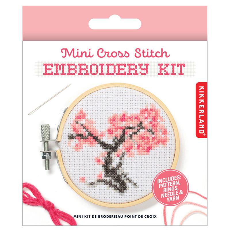 Cherry Blossom Mini Cross-Stitch Embroidery Kit 50 MW-23415
