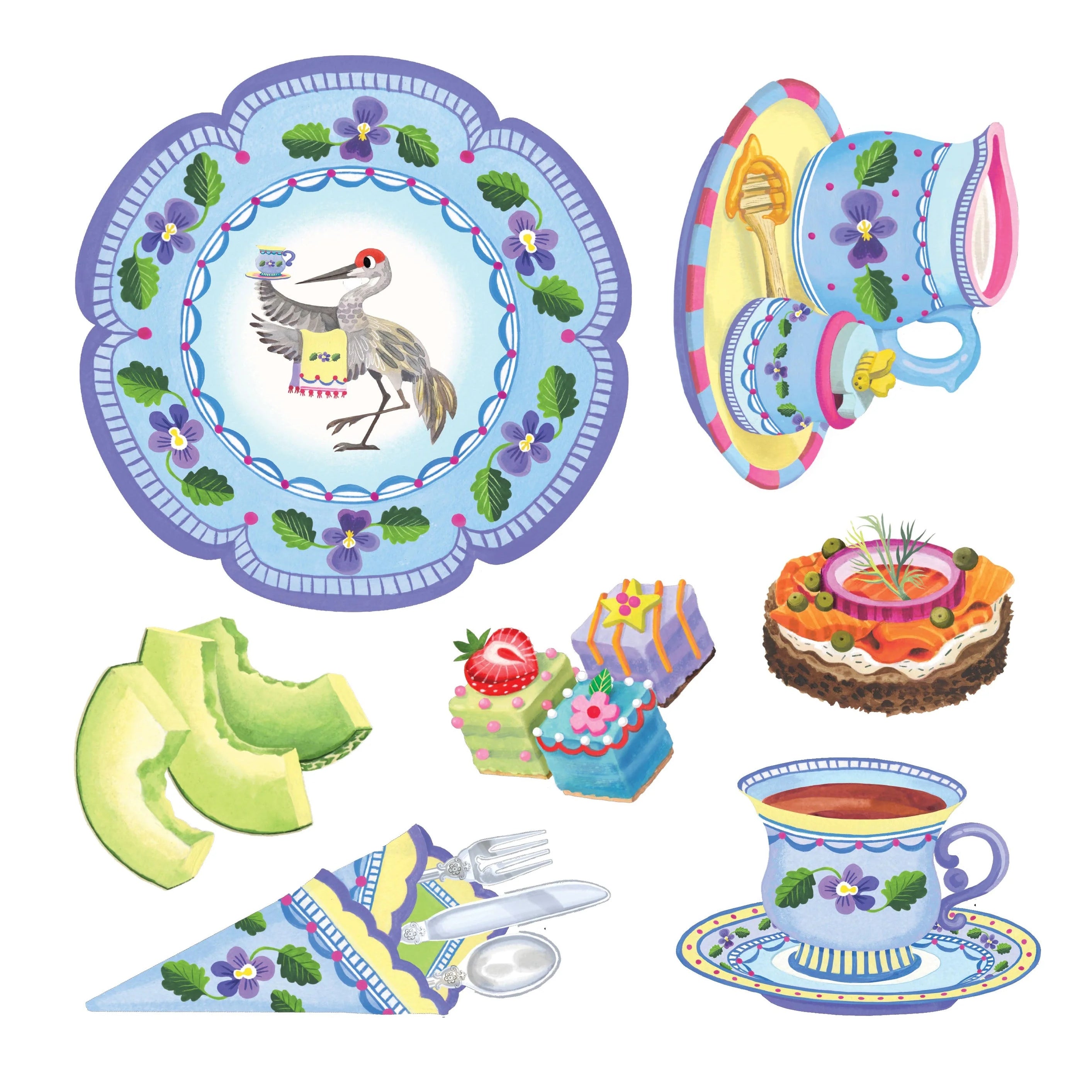 eeBoo Kitten's Time For Tea Spinner Game 80 MW-23456_3ca91d36-0311-44bf-9fb6-1881a538a681