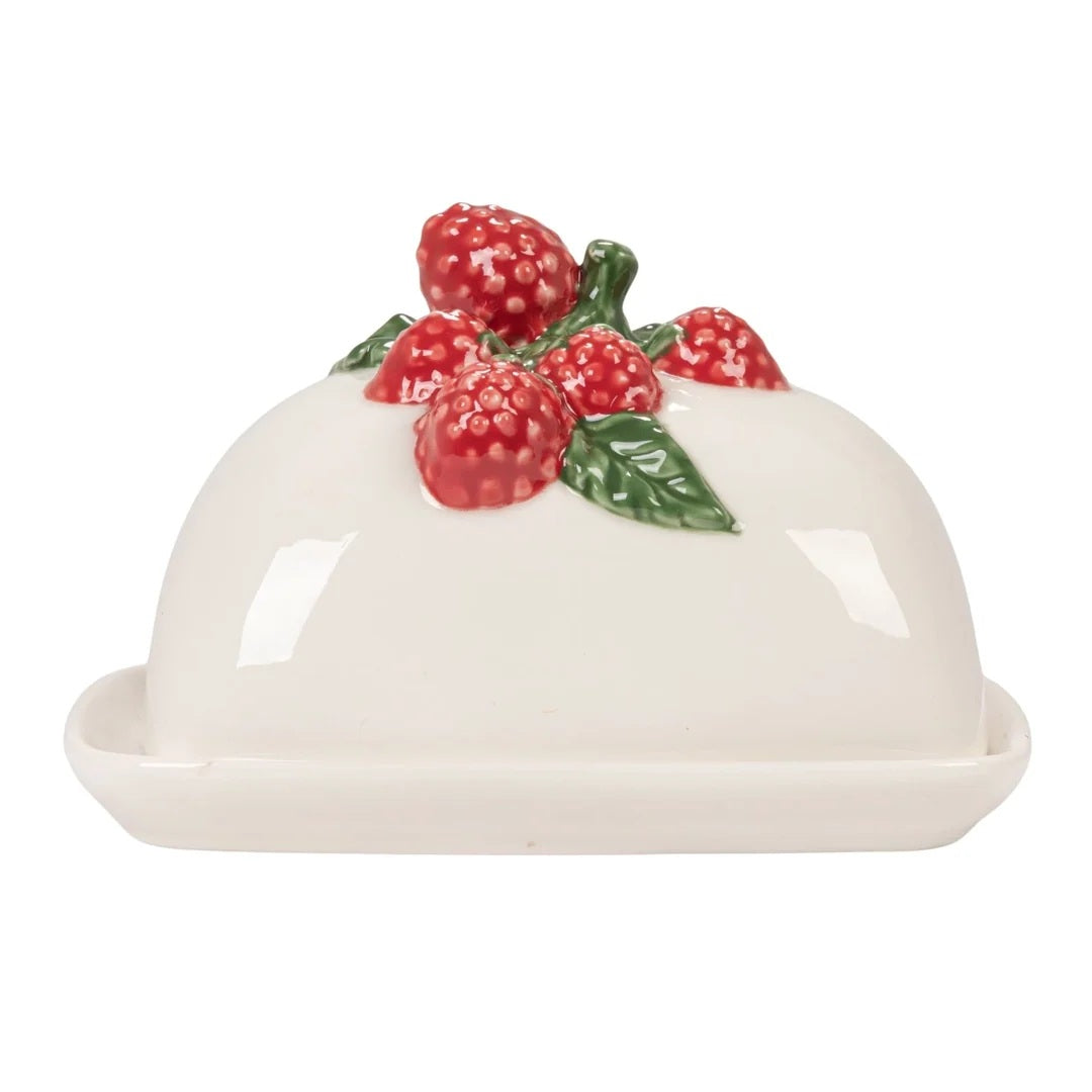 Stoneware Butter Dish with Raspberry Handle 50 MW-23567