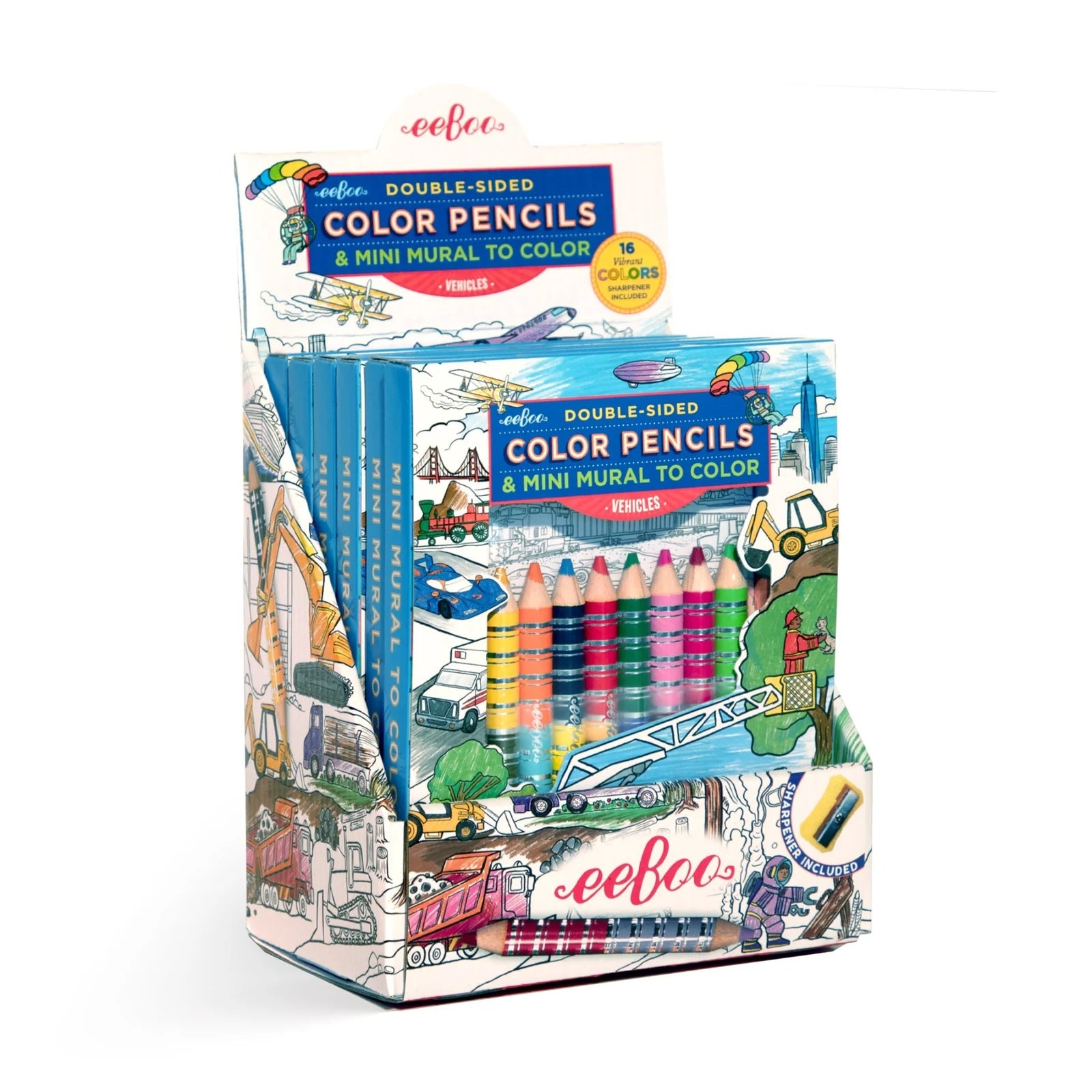 eeBoo Vehicles Colored Pencil Mini Mural 80 MW-23607