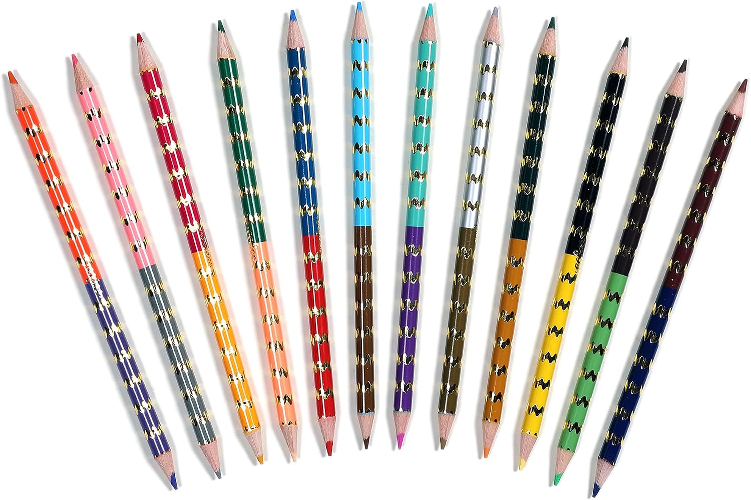 eeBoo Fawn & Sun Double-Sided Colored Pencils - 12 Pack 80 MW-23609_8227b224-6210-4891-a95c-e3e8fcbabfe0