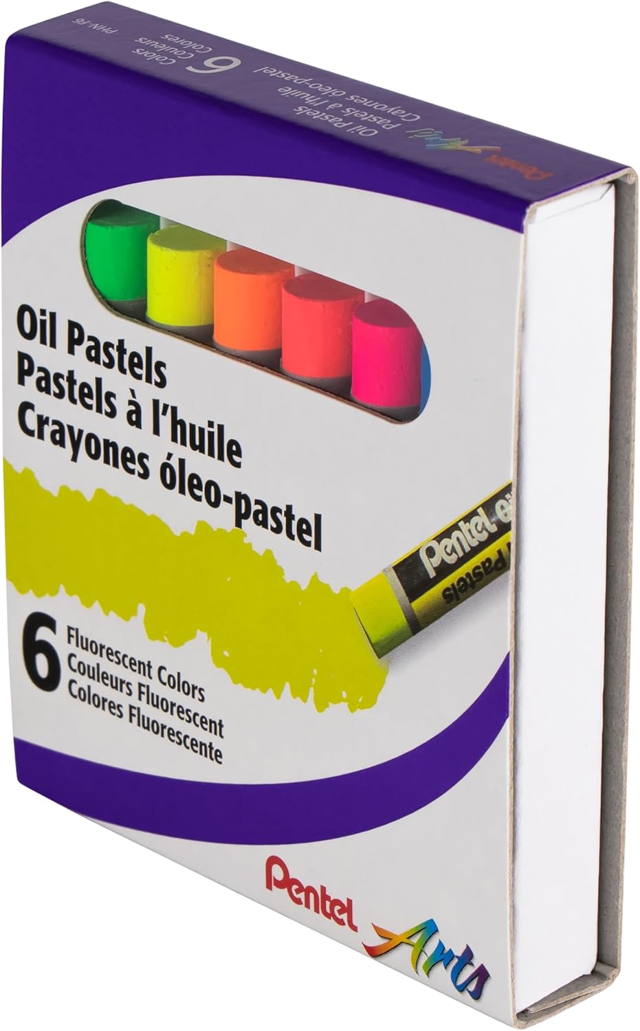 Pentel Arts Fluorescent Oil Pastels - 6 Colors Arts & Crafts PLPHNF6_539a73b3-801d-4af4-b334-4c46469b00fb