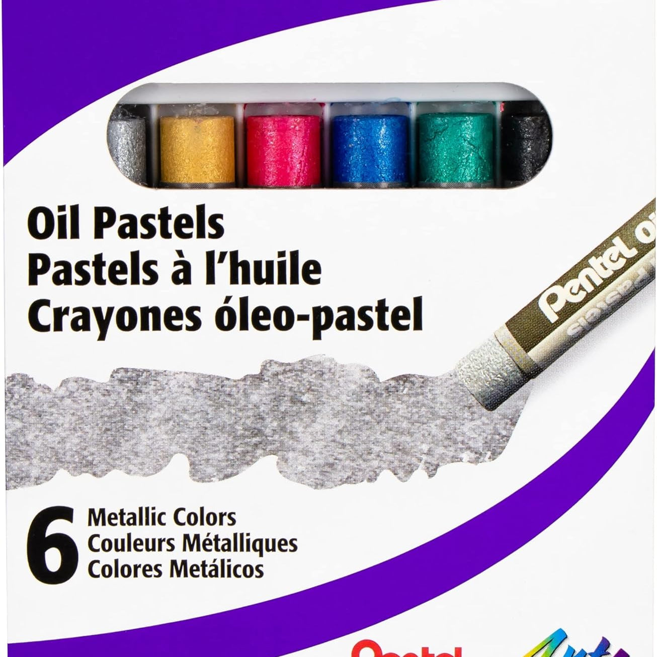 Pentel Arts Metallic Oil Pastels - 12 Colors Arts & Crafts PLPHNM6_feb4909b-243c-45a6-9303-046ffcc6fa97