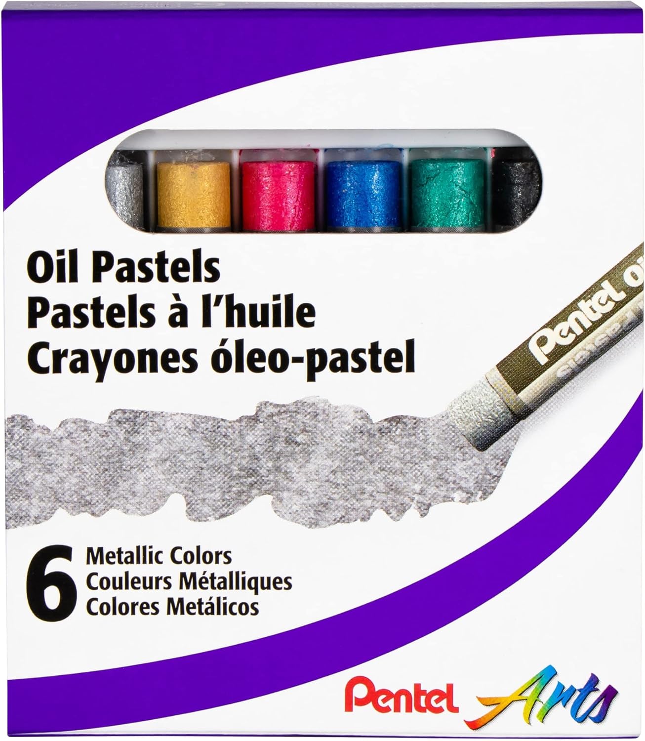 Pentel Arts Metallic Oil Pastels - 12 Colors Arts & Crafts PLPHNM6_feb4909b-243c-45a6-9303-046ffcc6fa97