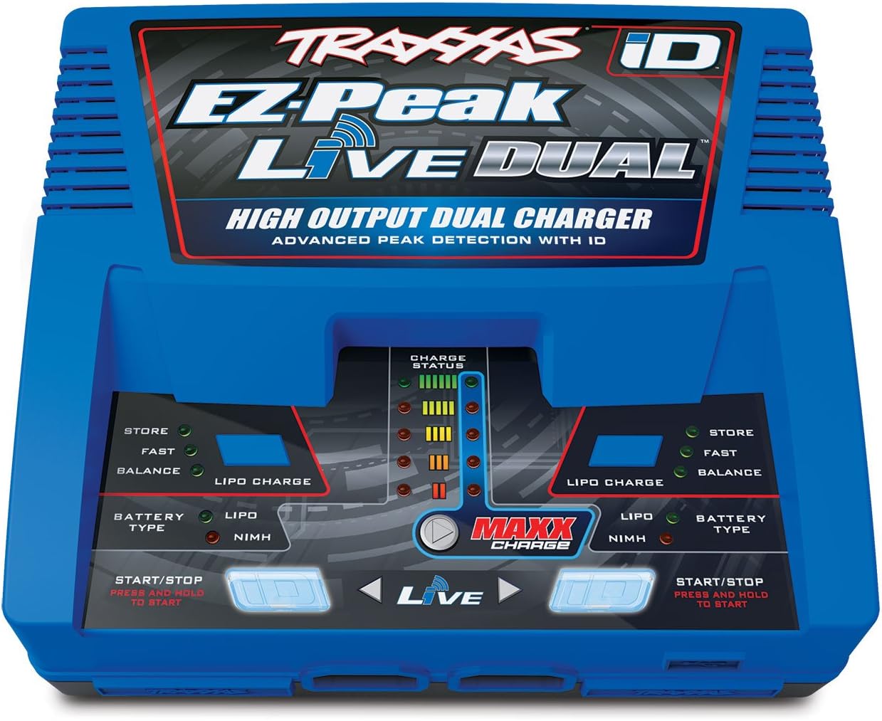 Traxxas Ez Peak Live Dual, 200W Multi-Chemistry Charger With Id, Blue 2973 RC-1028