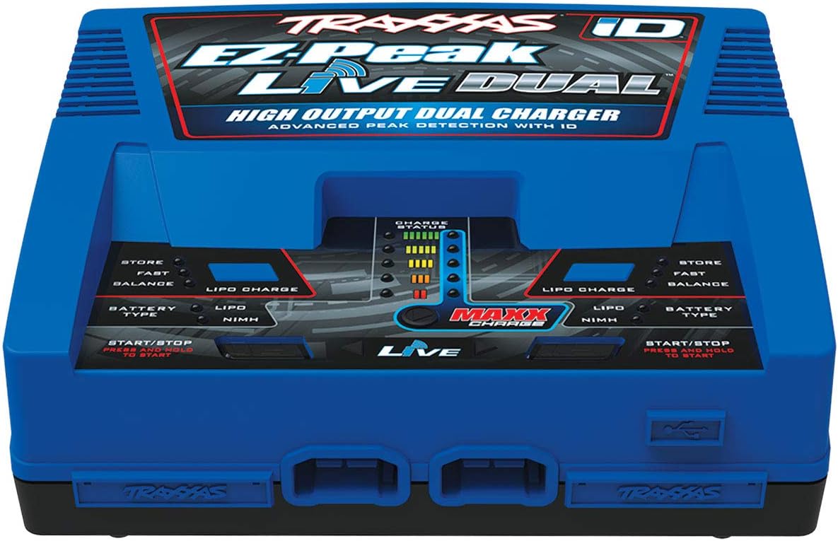 Traxxas Ez Peak Live Dual, 200W Multi-Chemistry Charger With Id, Blue 2973 RC-1028_1