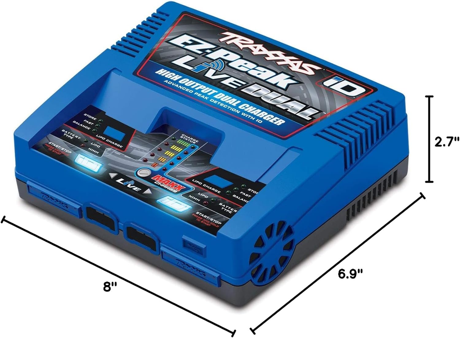 Traxxas Ez Peak Live Dual, 200W Multi-Chemistry Charger With Id, Blue 2973 RC-1028_2