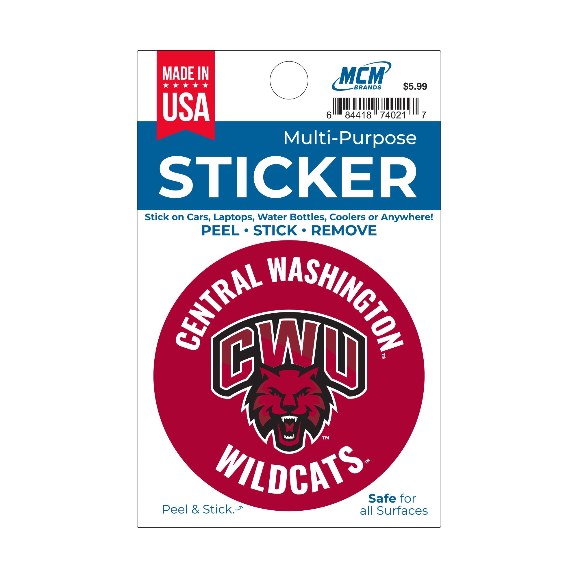 CWU Wildcats Round Sticker jb-40596_1cebd7c3-6f0a-42af-92f0-ada3c00255b7